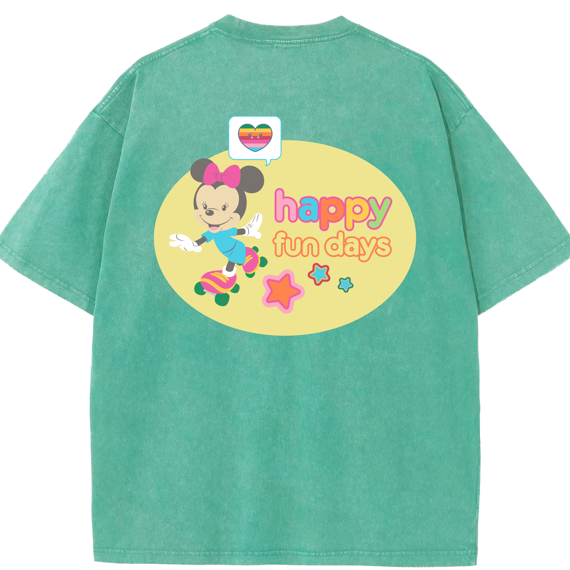（画像用） ミッキーマウス Mickey Mouse 綿100% ヴィンテージ風 半袖Tシャツ（背面プリント）
